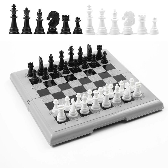 Шахматы, доска пластик 21 х 21 см, король h-3.5 см, d-1.3 см от компании Интернет-гипермаркет «MOLL» - фото 1