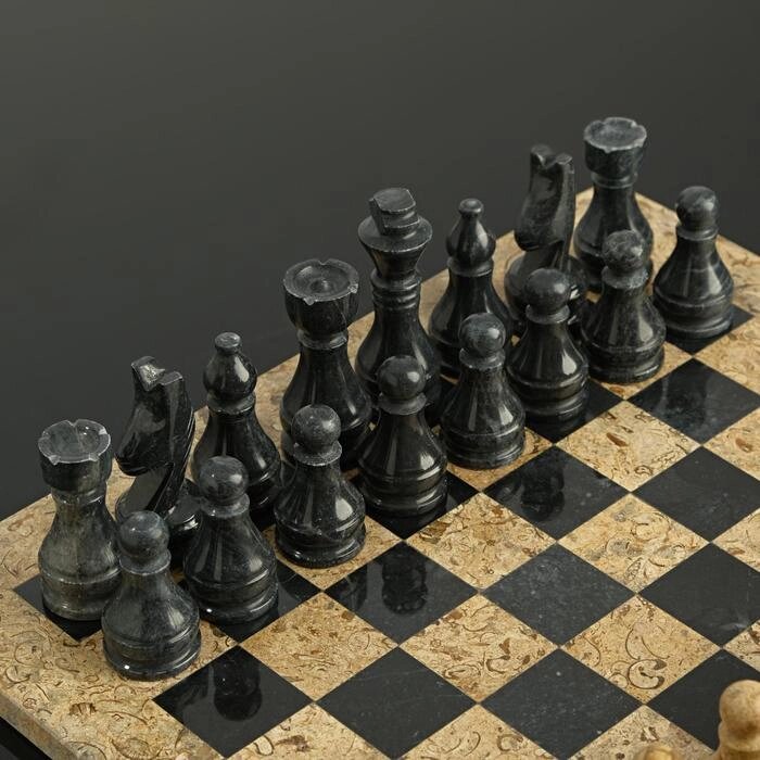 Шахматы "Элит", доска 30 х 30 см., вид 2, оникс от компании Интернет-гипермаркет «MOLL» - фото 1