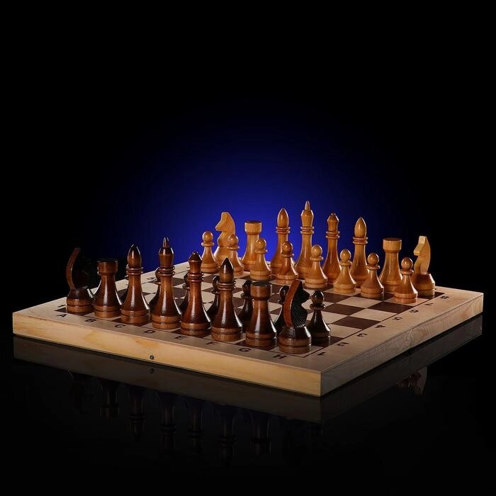 Шахматы гроссмейстерские (доска дерево 43х43 см, фигуры дерево, король h=10.6 см) от компании Интернет-гипермаркет «MOLL» - фото 1
