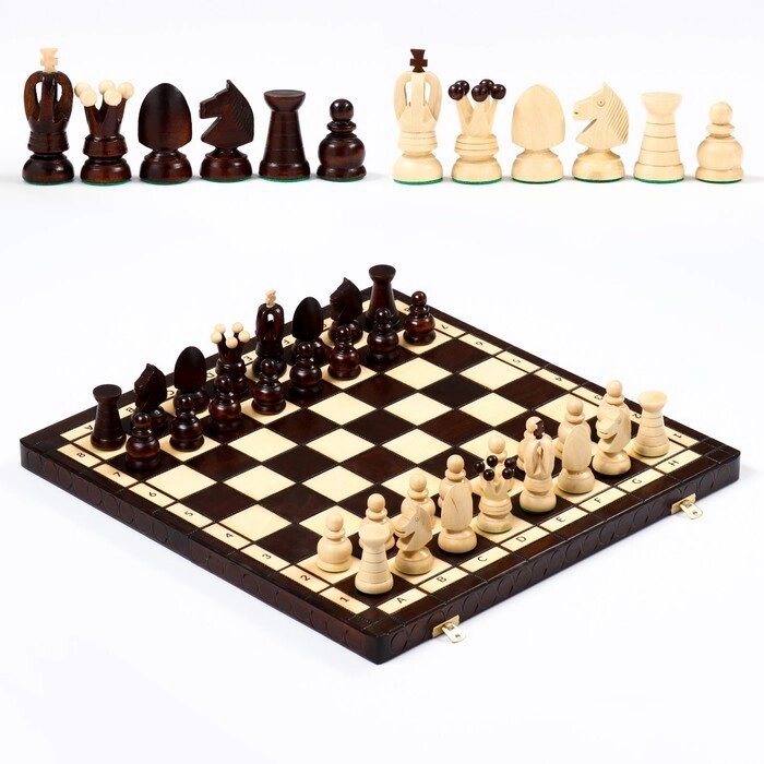 Шахматы "Королевские", 44 х 44 см, король h=8 см, пешка h-4.5 см от компании Интернет-гипермаркет «MOLL» - фото 1