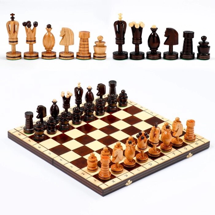 Шахматы "Королевские", 49 х 49см, король h=12 см , пешка h-6 см от компании Интернет-гипермаркет «MOLL» - фото 1