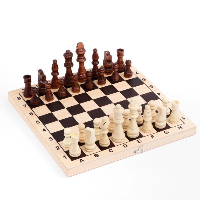 Шахматы обиходные (доска дерево 29х29см, фигуры дерево, король h=5.5 см) от компании Интернет-гипермаркет «MOLL» - фото 1