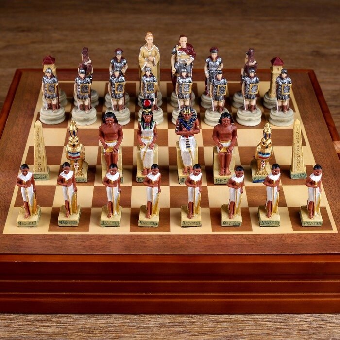 Шахматы сувенирные "Битва за Египет" (доска 36х36х6 см,  h=8 см, h=6 см) от компании Интернет-гипермаркет «MOLL» - фото 1