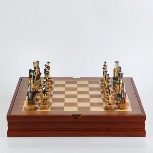 Шахматы сувенирные "Морское сражение"доска 36х36х6 см, h=8 см, h=6.5 см)