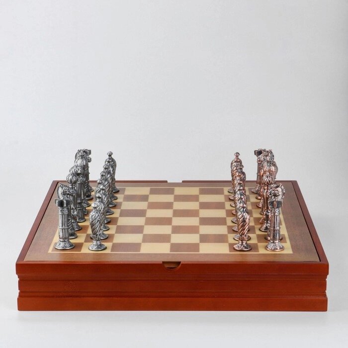 Шахматы сувенирные "Рыцарские" (доска 36х36х6 см, h=8.5 см, h=5.7 см) от компании Интернет-гипермаркет «MOLL» - фото 1