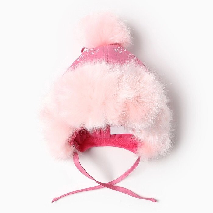 Шапка "Лиза" для девочки, цвет розовый/светло-розовый, размер 44 от компании Интернет-гипермаркет «MOLL» - фото 1