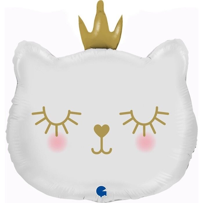 Шар фольгированный 26'' фигура " Котенок Принцесса" белый, 1 шт. от компании Интернет-гипермаркет «MOLL» - фото 1