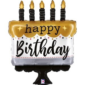 Шар фольгированный 28" фигура "Торт на день рождения"