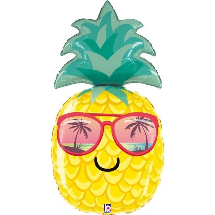 Шар фольгированный 30" фигура "Ананас в солнечных очках" от компании Интернет-гипермаркет «MOLL» - фото 1