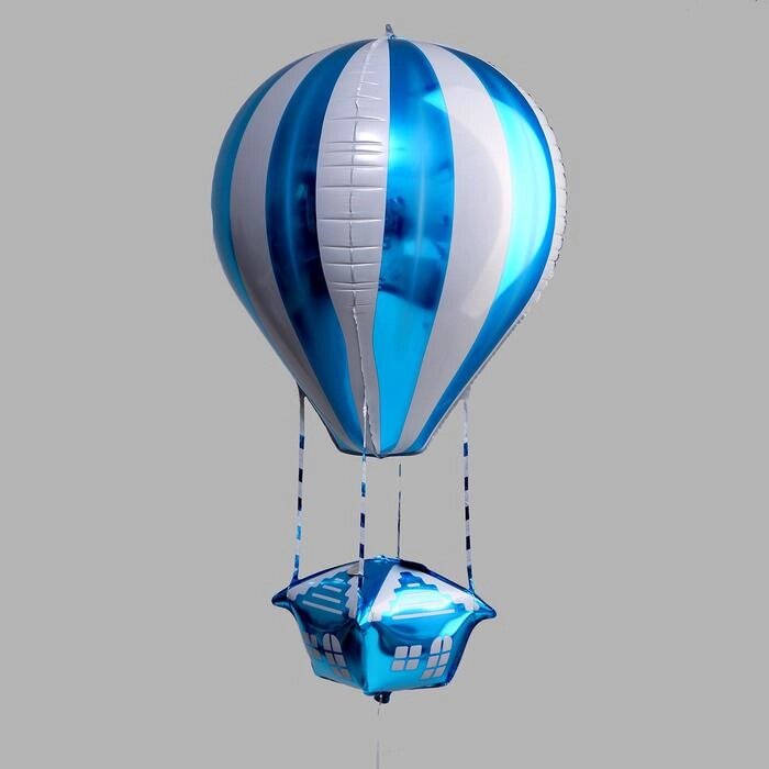 Шар фольгированный 35" "Воздушный шар", фигура, цвет синий от компании Интернет-гипермаркет «MOLL» - фото 1