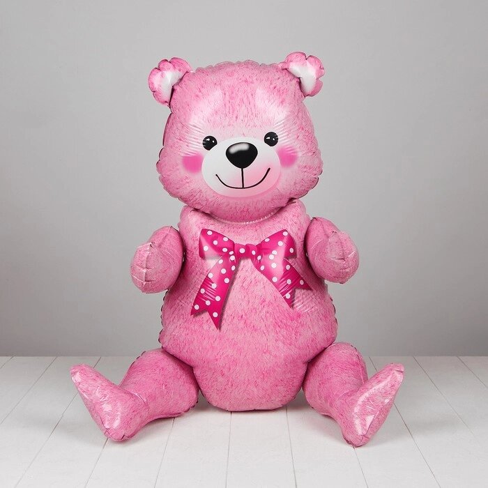 Шар фольгированный 36" "Мишка", цвет розовый от компании Интернет-гипермаркет «MOLL» - фото 1