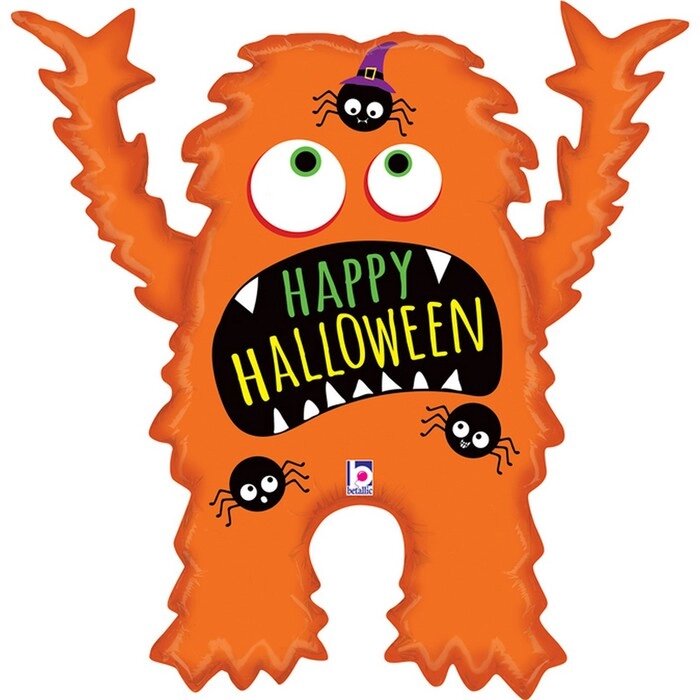 Шар фольгированный 37" фигура "Монстр на Хэллоуин"  оранжевый от компании Интернет-гипермаркет «MOLL» - фото 1