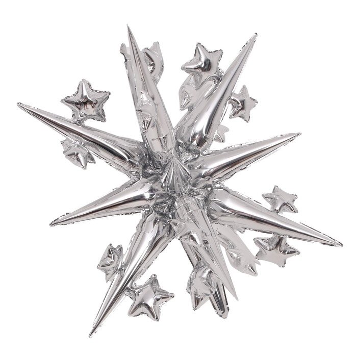 Шар фольгированный 45" "Звезда объемная" серебро от компании Интернет-гипермаркет «MOLL» - фото 1
