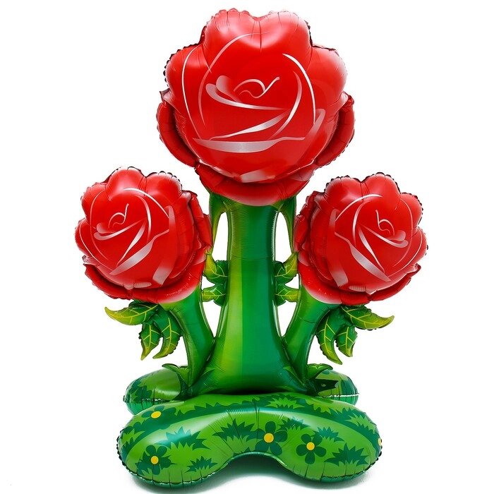 Шар фольгированный 63" Букет красных роз", на подставке от компании Интернет-гипермаркет «MOLL» - фото 1