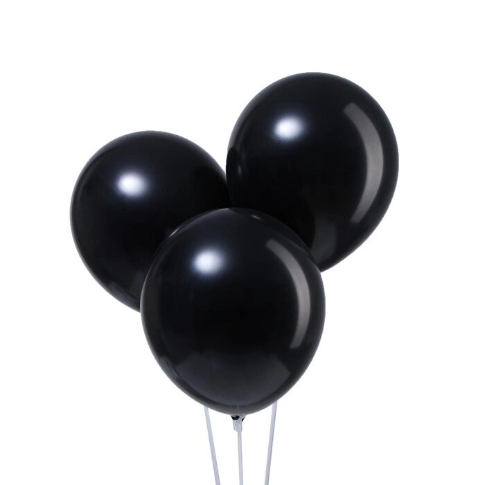 Шар латексный 10", металл, набор 100 шт., цвет чёрный от компании Интернет-гипермаркет «MOLL» - фото 1