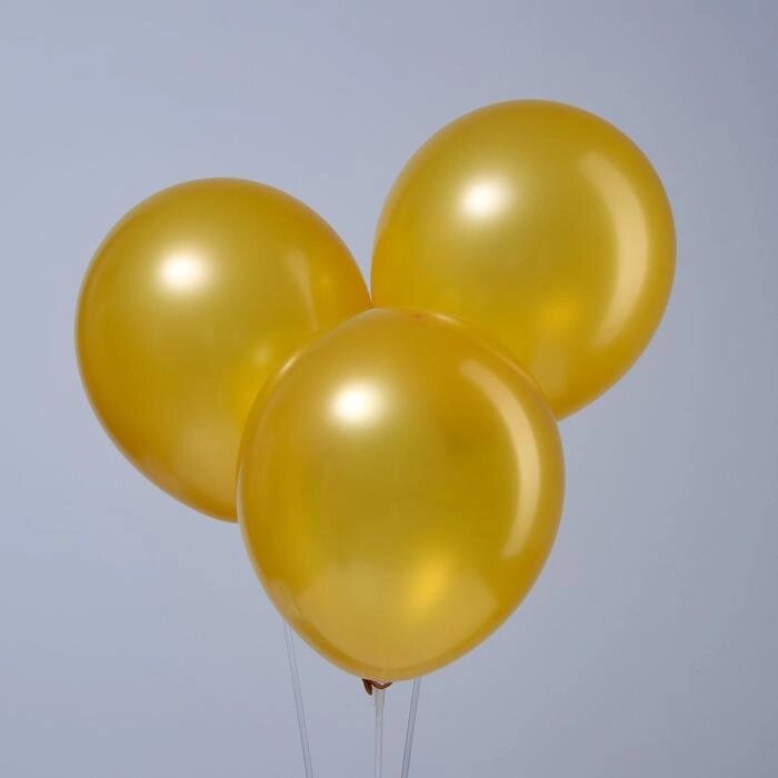 Шар латексный 10", металл, набор 100 шт., цвет золотой от компании Интернет-гипермаркет «MOLL» - фото 1