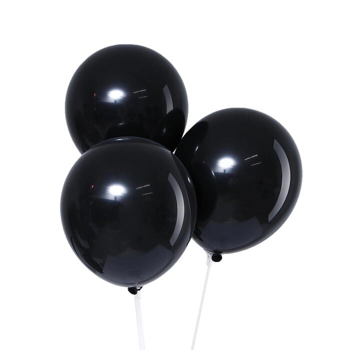 Шар латексный 10", пастель, набор 100 шт., цвет чёрный от компании Интернет-гипермаркет «MOLL» - фото 1