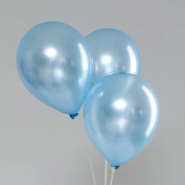 Шар латексный 10", перламутровый, набор 100 шт, цвет голубой от компании Интернет-гипермаркет «MOLL» - фото 1