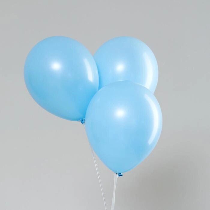 Шар латексный 10", стандарт, набор 100  шт, цвет голубой от компании Интернет-гипермаркет «MOLL» - фото 1