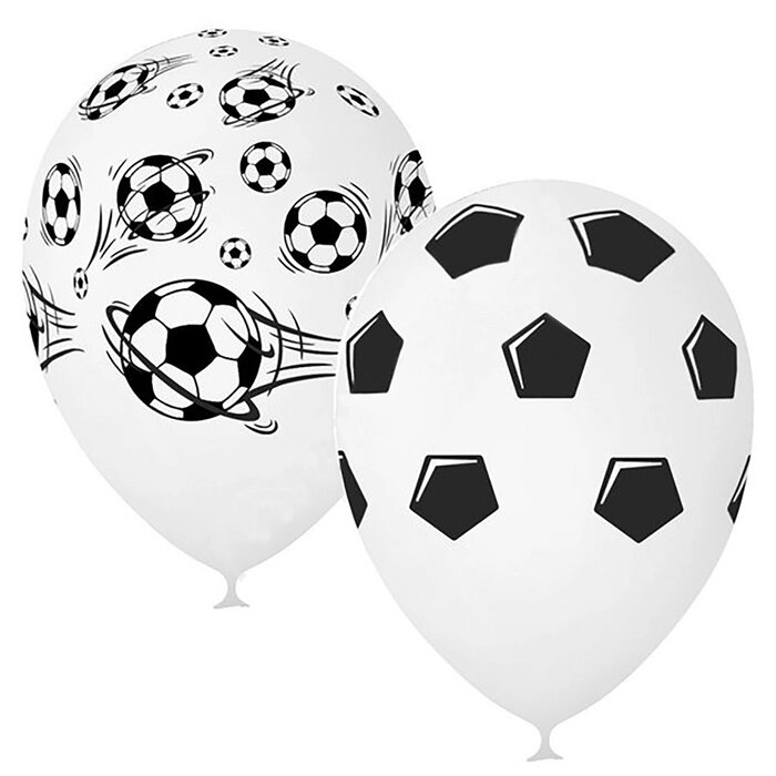 Шар латексный 12" "Футбол", пастель, 5-сторонний, набор 25 шт., цвет белый от компании Интернет-гипермаркет «MOLL» - фото 1