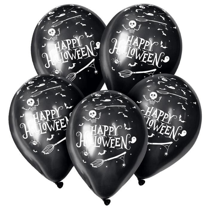 Шар латексный  12" "Хеллоуин", пастель, набор 25 шт., цвет черный от компании Интернет-гипермаркет «MOLL» - фото 1