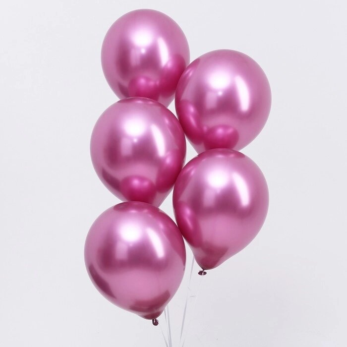Шар латексный 12“, хром, набор 100 шт, цвет насыщенный розовый от компании Интернет-гипермаркет «MOLL» - фото 1