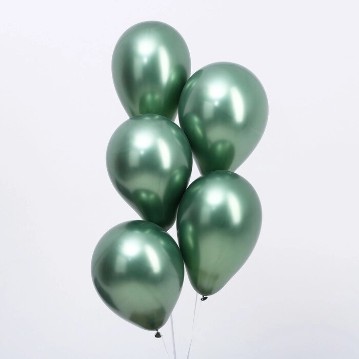 Шар латексный 12“, хром, набор 100 шт, цвет натуральный зеленый от компании Интернет-гипермаркет «MOLL» - фото 1