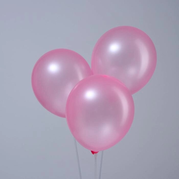 Шар латексный 12", металл, набор 100 шт., цвет розовый от компании Интернет-гипермаркет «MOLL» - фото 1