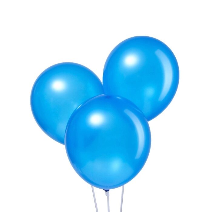 Шар латексный 12", металл, набор 100 шт., цвет синий от компании Интернет-гипермаркет «MOLL» - фото 1