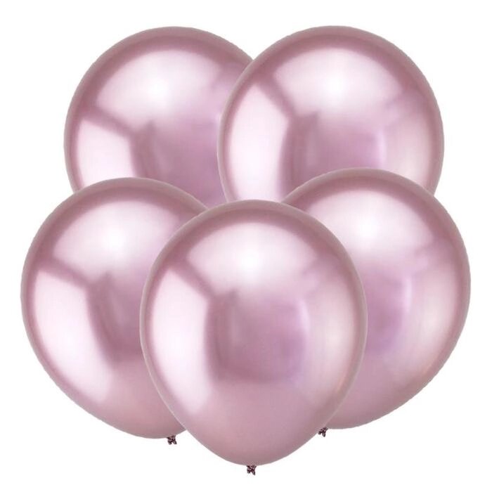 Шар латексный 12", зеркальный, хром, набор 50 шт., цвет розовый от компании Интернет-гипермаркет «MOLL» - фото 1