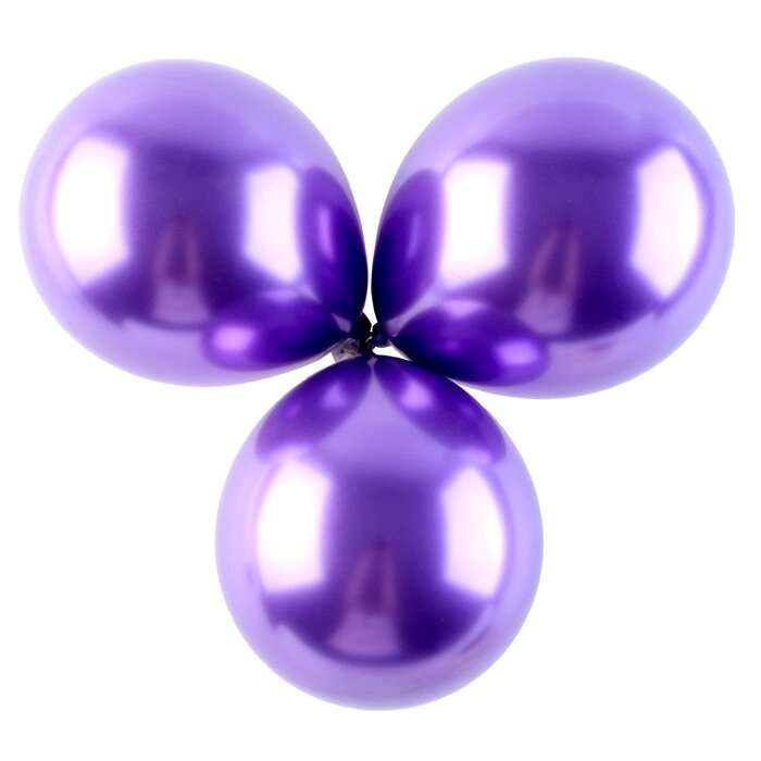 Шар латексный 5“, хром, набор 100 шт, цвет фиолетовый от компании Интернет-гипермаркет «MOLL» - фото 1
