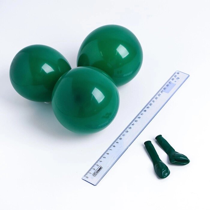 Шар латексный 5", пастель, набор 100 шт., водные бомбочки, цвет темно-зелёный от компании Интернет-гипермаркет «MOLL» - фото 1