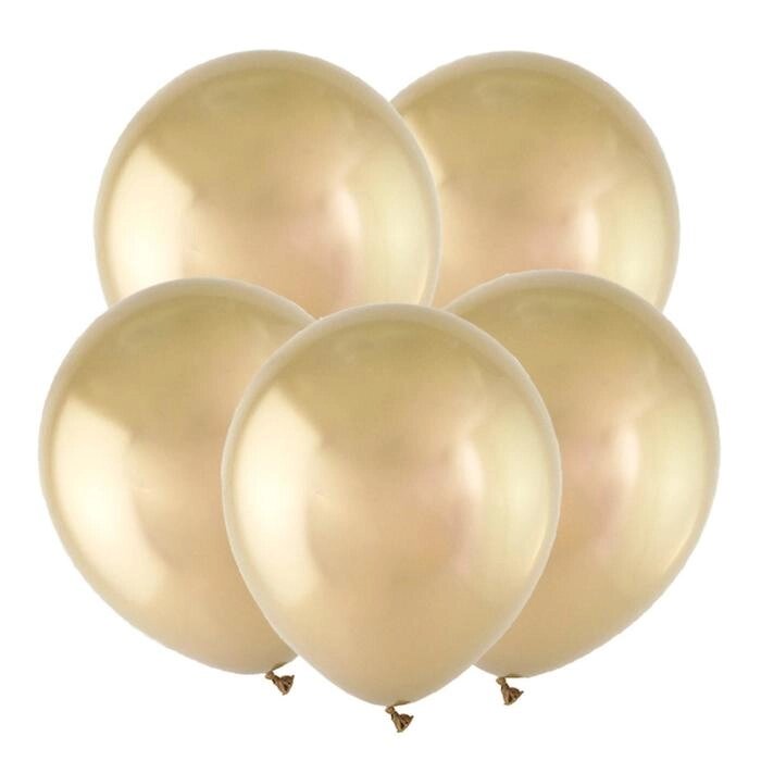 Шар латексный 5" "Зеркальные шары", водные бомбочки, хром, золото, набор 50 шт. от компании Интернет-гипермаркет «MOLL» - фото 1
