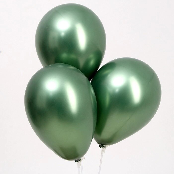 Шар латексный 9“, хром, набор 100 шт, цвет натуральный зеленый от компании Интернет-гипермаркет «MOLL» - фото 1