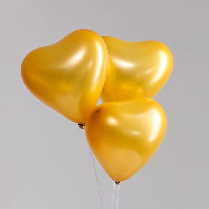 Шар латексный сердце 12", перламутровый, набор 100 шт, цвет золото от компании Интернет-гипермаркет «MOLL» - фото 1