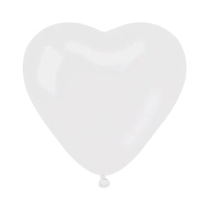 Шар12 Сердце Пастель белое (50 шт. уп. БК