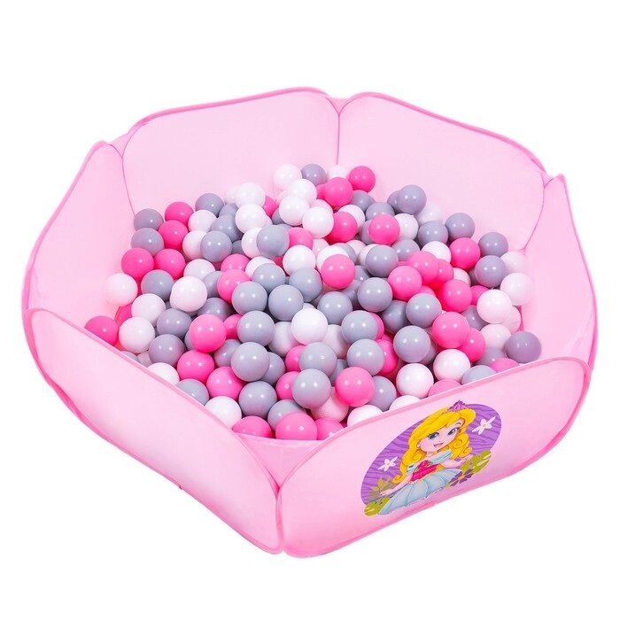 Шарики для сухого бассейна с рисунком, диаметр шара 7,5 см, набор 30 штук, цвет розовый, белый, серый от компании Интернет-гипермаркет «MOLL» - фото 1