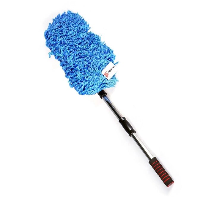 Щётка TORSO для удаления пыли, 72 см, микрофибра, телескопическая ручка, синяя от компании Интернет-гипермаркет «MOLL» - фото 1