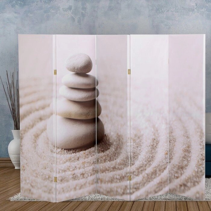 Ширма "Камни на песке", 250 х 160 см от компании Интернет-гипермаркет «MOLL» - фото 1