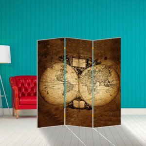 Ширма "Старинная карта мира", 160 150 см