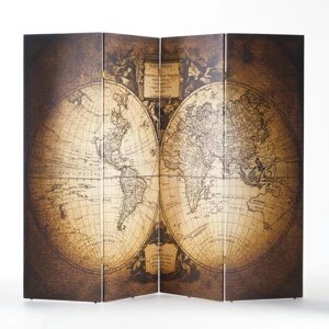 Ширма "Старинная карта мира", 200 160 см