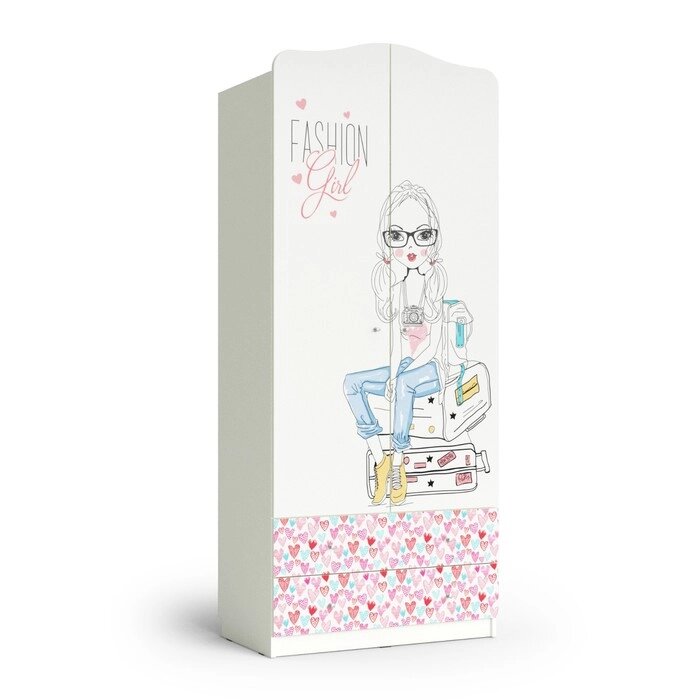 Шкаф 2-х дверный с ящиками Fashion, 800х450х1890, Белый от компании Интернет-гипермаркет «MOLL» - фото 1