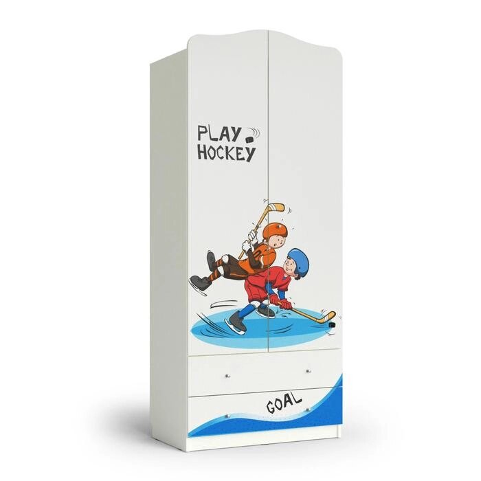 Шкаф 2-хдверный с ящиками 800*450*1890 белый, хоккей от компании Интернет-гипермаркет «MOLL» - фото 1