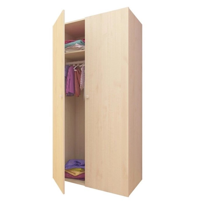 Шкаф двухсекционный Polini kids Simple, цвет натуральный от компании Интернет-гипермаркет «MOLL» - фото 1