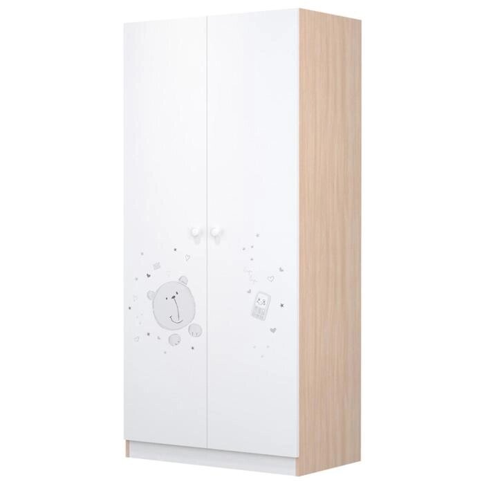 Шкаф French, двухсекционный, 190х89,8х50 см, цвет белый/дуб пастельный от компании Интернет-гипермаркет «MOLL» - фото 1