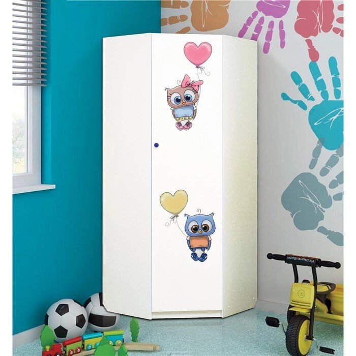 Шкаф угловой детский "Совята 2.2", 850  850  2100 мм, цвет белый от компании Интернет-гипермаркет «MOLL» - фото 1