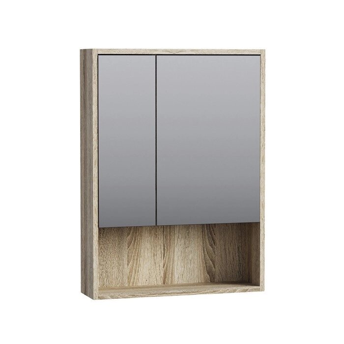 Шкаф-Зеркало Валенсия 55, Дуб сонома светлый, 55 х 75 х 17 см от компании Интернет-гипермаркет «MOLL» - фото 1