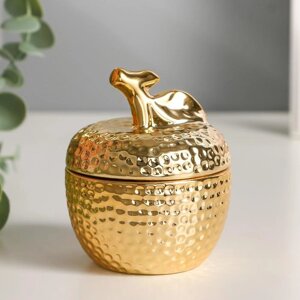Шкатулка керамика "Золотое яблочко" 8,5х7х7 см