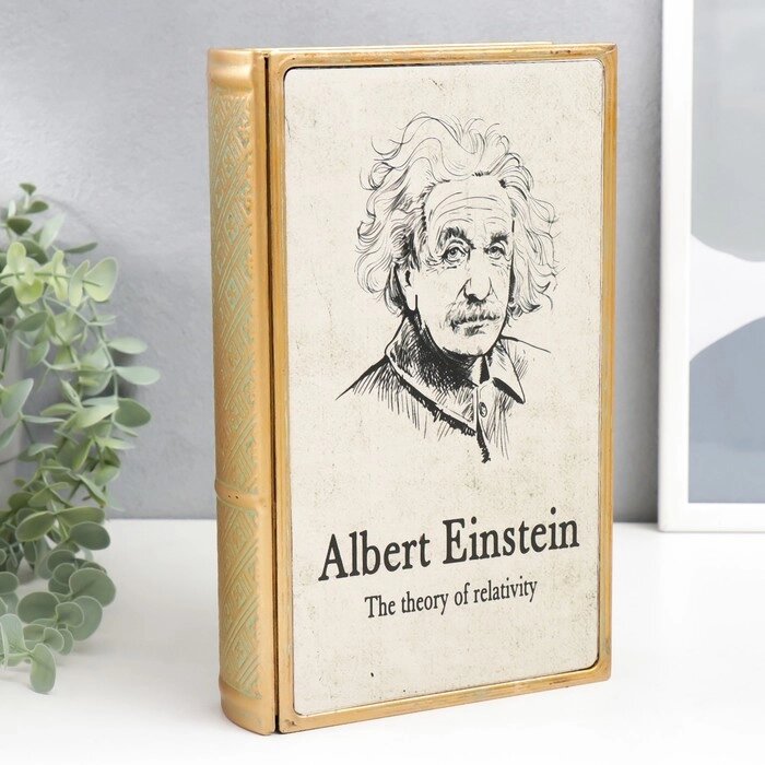 Шкатулка-книга металл, стекло "Альберт Эйнштейн. Теория относительности" 26х16х5 см от компании Интернет-гипермаркет «MOLL» - фото 1
