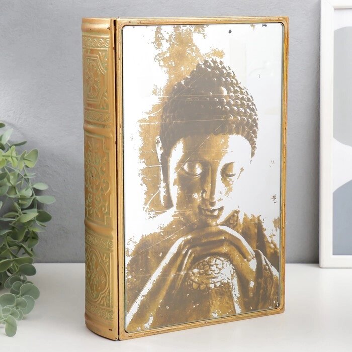 Шкатулка-книга металл, стекло "Будда" 30х20х6,8 см от компании Интернет-гипермаркет «MOLL» - фото 1